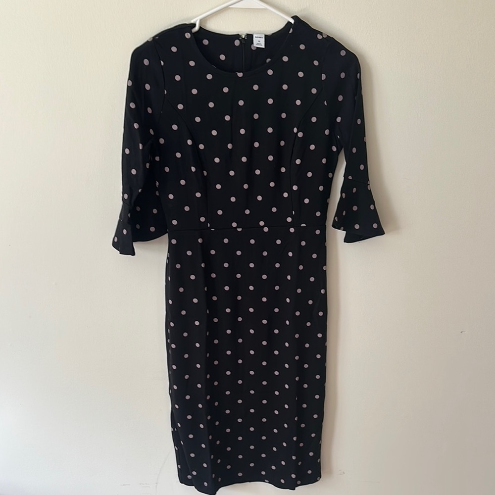 Old Navy black Sheath Dress with 3/4 Bell Sleeves